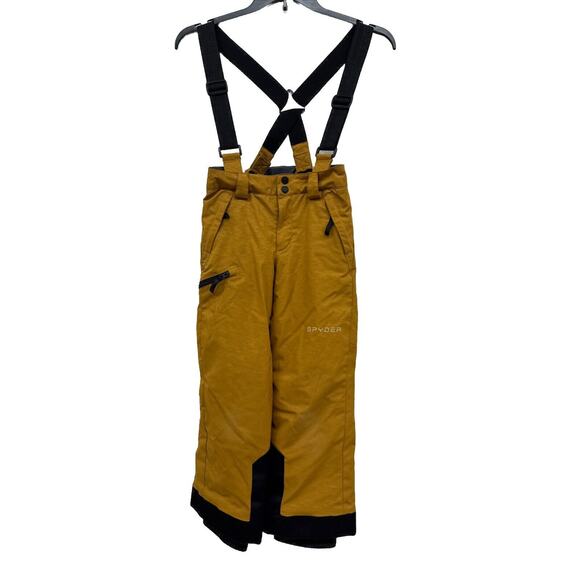 Youth Sz 8 Spyder Snow/Ski Pants. Gold/Black. *Small Flaw, Otherwise Good Cond.